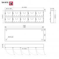 SONIA 公団型 集合用ポスト SA-N10   10戸用　前入れ前出し ステンレス製