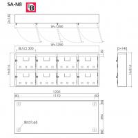 SONIA 公団型 集合用ポスト SA-N8   8戸用　前入れ前出し ステンレス製
