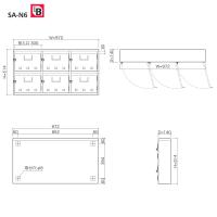 SONIA 公団型 集合用ポスト SA-N6   6戸用　前入れ前出し ステンレス製