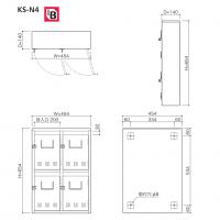 SONIA 公団型 集合用ポスト KS-N4   4戸用　前入れ前出し ステンレス製