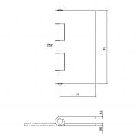 PLUS K-32-51 鉄溶接丁番  51ミリ