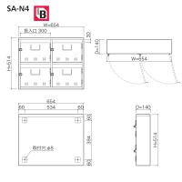 SONIA 公団型 集合用ポスト SA-N4   4戸用　前入れ前出し ステンレス製