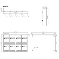 杉田エース  244-167 集合ポスト KAMポスト Aタイプ 8戸用 ダイヤル錠